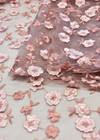 Вышивка на сетке 3D цветы жемчужно розовое (DG-4506) фото 4