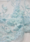 Вышивка 3D на сетке голубая цветы Scervino фото 3