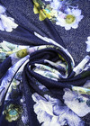 Панбархат синий белые цветы (DG-64001) фото 3