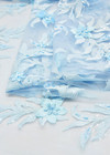 Вышивка на сетке 3D голубое цветы бисер стеклярус пайетки (DG-6706) фото 3