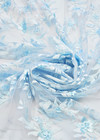 Вышивка на сетке 3D голубое цветы бисер стеклярус пайетки (DG-6706) фото 4