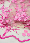 Вышивка на сетке 3D розовые цветы (DG-5216) фото 3