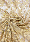 Кружевная вышивка золотистая цветы (DG-8216) фото 2