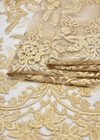 Кружевная вышивка золотистая цветы (DG-8216) фото 3