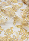 Кружевная вышивка золотистая цветы (DG-8216) фото 4
