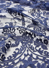 Кружевная вышивка синяя цветы (DG-1316) фото 2