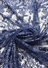 Кружевная вышивка синяя цветы (DG-1316) фото 3