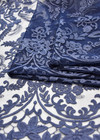 Кружевная вышивка синяя цветы (DG-1316) фото 4