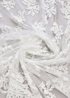 Кружево свадебное вышивка орнаментом из бисера и стекляруса (DG-8416) фото 4