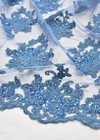 Вышивка на сетке бисером и стеклярусом голубое Valentino фото 2