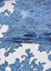 Вышивка на сетке бисером и стеклярусом голубое Valentino фото 4