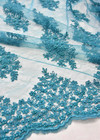 Вышивка на сетке бирюзовая цветы Valentino фото 2