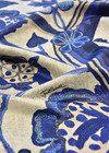 Именной атлас дюшес синие цветы Cavalli фото 2