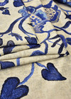 Именной атлас дюшес синие цветы Cavalli фото 4
