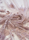 Вышивка на сетке жемчужинами цветы жемчужно розовая (DG-8916) фото 3