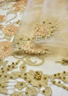 Вышивка на сетке жемчужинами золотые цветы (DG-0026) фото 3