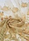 Вышивка на сетке жемчужинами золотые цветы (DG-0026) фото 4
