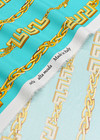 Крепдешин бирюзовый золотой узор Versace фото 3