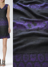 Трикотаж букле шерсть черный с фиолетовыми цветами (DG-3979) фото 1