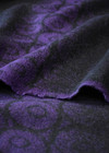 Трикотаж букле шерсть черный с фиолетовыми цветами (DG-3979) фото 2