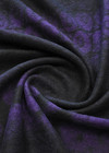 Трикотаж букле шерсть черный с фиолетовыми цветами (DG-3979) фото 3
