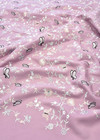 Шерсть с вышивкой цветы бабочки на розовом (DG-9226) фото 1