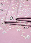 Шерсть с вышивкой цветы бабочки на розовом (DG-9226) фото 3