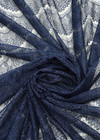 Кружево для блузки темно-синее цветы (DG-92301) фото 4