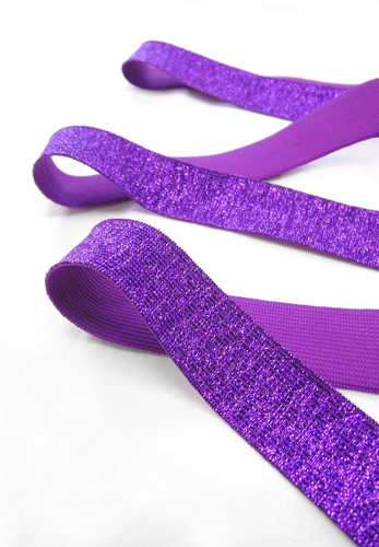 Подвязы резинка фиолетовые с люрексом (t0669)