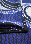 Шелк пейсли матовый синий с черным (CC-8480) фото 3