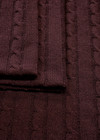 Трикотаж вязанный косы темный-бордовый фото 2