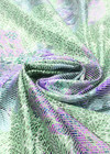 Органза полоска зеленая фиолетовые розы (DG-9236) фото 2