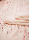Органза купон вышивка светло-розовая с блестящими жемчужинами (DG-7936) фото 3