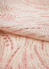 Органза купон вышивка светло-розовая с блестящими жемчужинами (DG-7936) фото 4