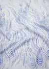 Органза с вышивкой купон голубой с блестящими жемчужинами (DG-8936) фото 2