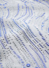 Органза с вышивкой купон голубой с блестящими жемчужинами (DG-8936) фото 3