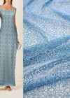 Кружево плетеное голубое серебристой нитью (DG-8346) фото 1