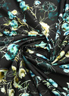 Плащевая черная с живописными цветами (DG-68101) фото 4