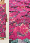 Твид вышивка кружевом розовый (DG-1756) фото 1