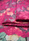 Твид вышивка кружевом розовый (DG-1756) фото 2