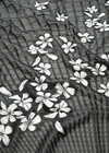 Органза купон вышивка черная с белыми цветами (DG-23001) фото 1