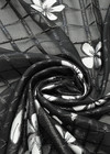 Органза купон вышивка черная с белыми цветами (DG-23001) фото 4