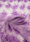 Вышивка на сетке фиолетовое с бисером стеклярусом и пайетками (DG-6066) фото 2