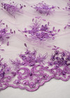 Вышивка на сетке фиолетовое с бисером стеклярусом и пайетками (DG-6066) фото 3