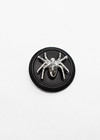 Пуговица черная металлическая серебряный паук фото 2