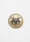 Пуговица бежевая металлическая серебряный паук фото 2