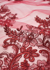 Вышивка на сетке бордовые цветы (FF-2466) фото 4