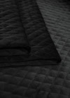 Курточная бархатная стеганая трехслойная черная ткань (LV-85101) фото 2