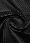 Курточная бархатная стеганая трехслойная черная ткань (LV-85101) фото 4
