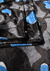 Велюр стрейч серый с голубым узором (DG-0586) фото 3